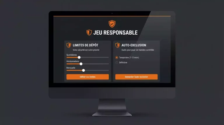 Interface de paramètres de limites de jeu sur un site de paris