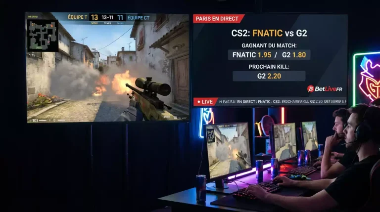 Match CS2 en direct avec interface de paris live
